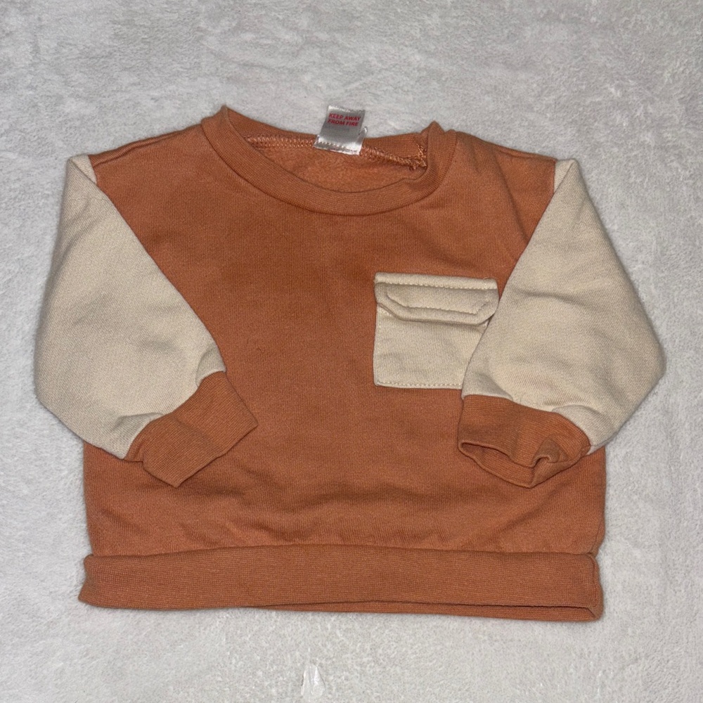 Kids Tan and Cream Long Sleeve Shirt